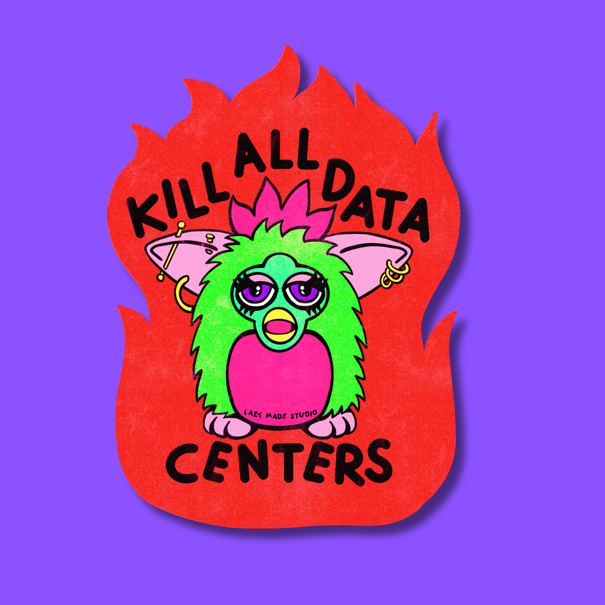 Kill All Data Centers Furby Waterproof Sticker