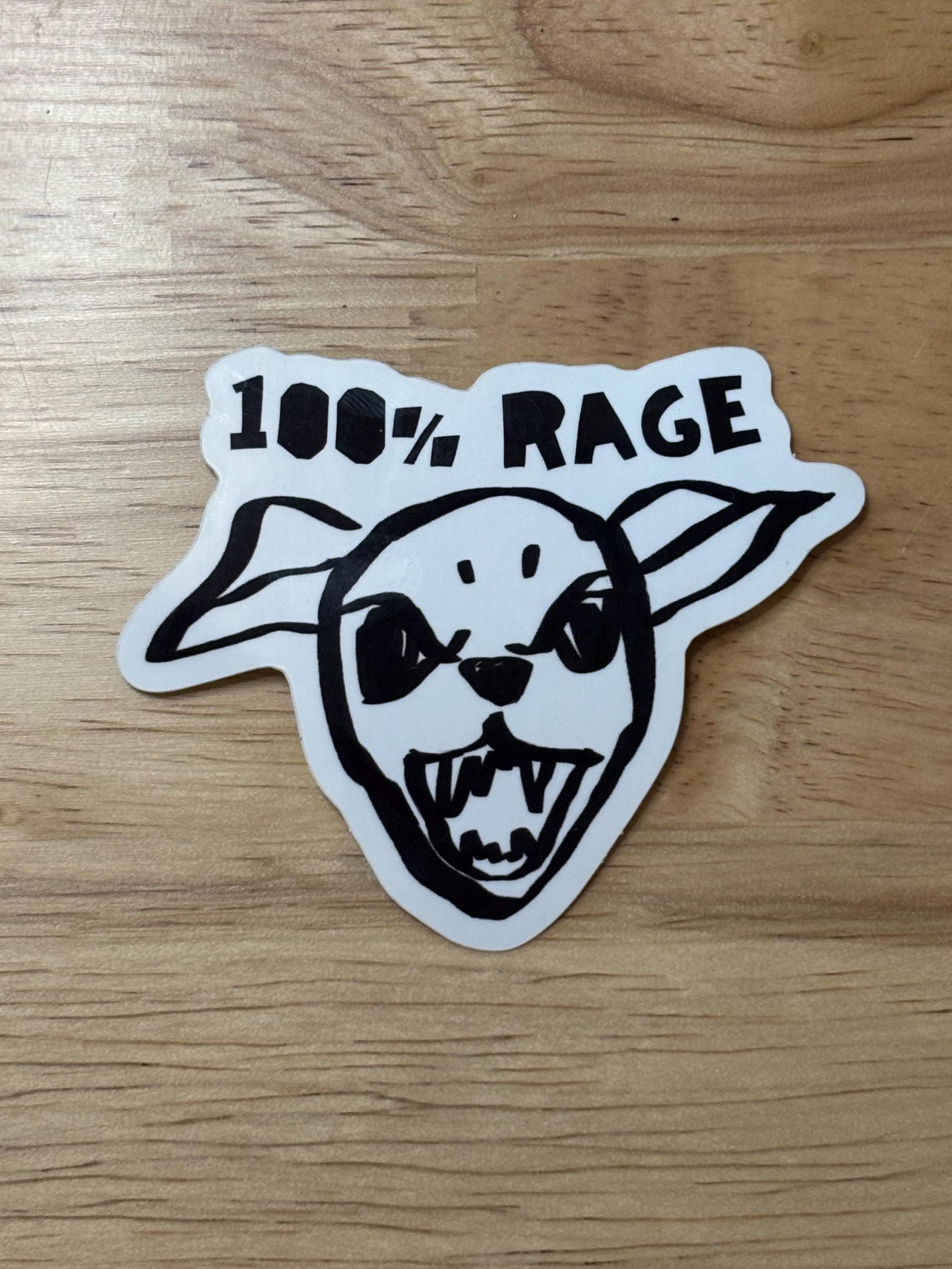 100% Rage Chihuahua Sticker | Angry Dog Sticker, Punk Waterbottle or Laptop Decal