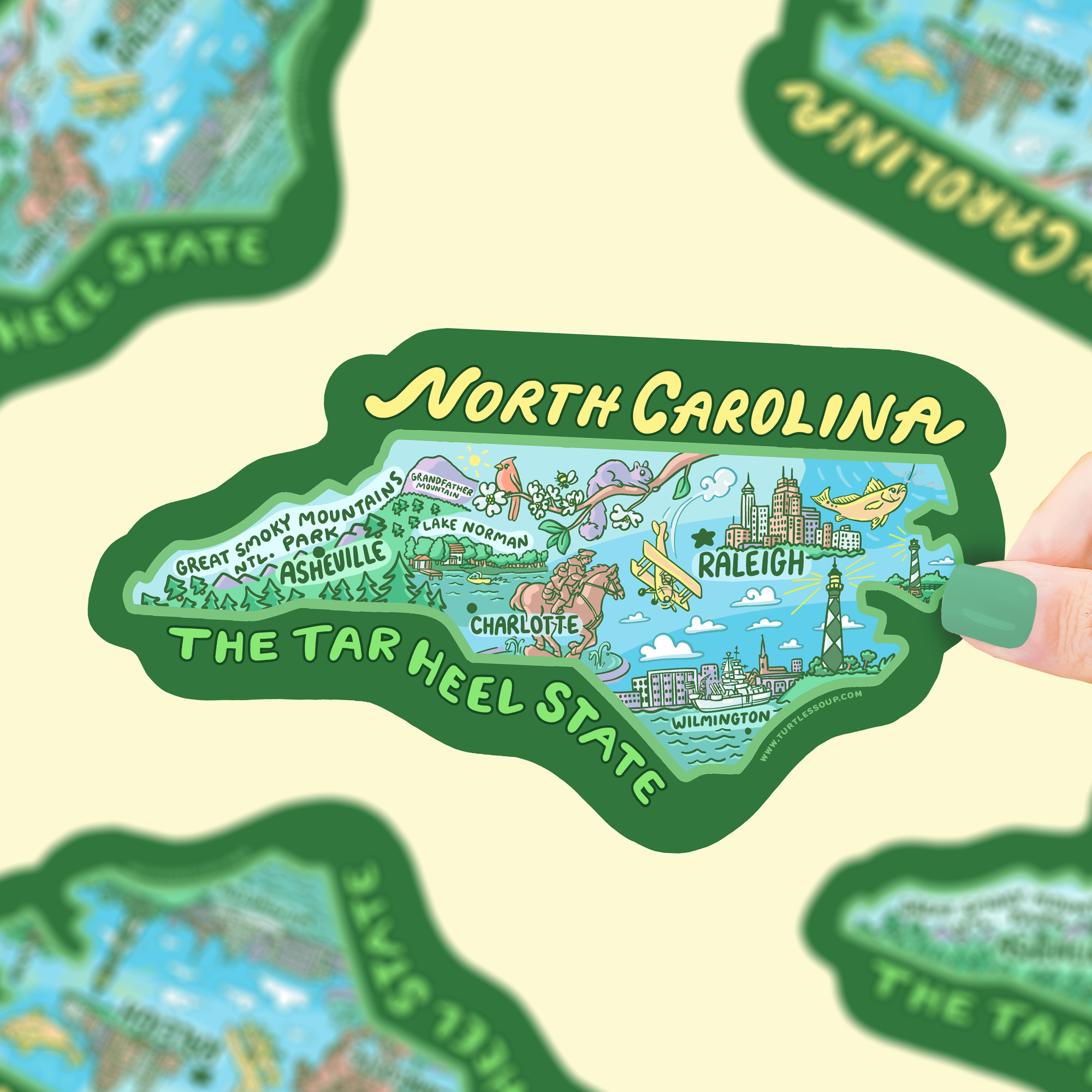 North Carolina Map Tar Heel State Decal Vinyl Sticker