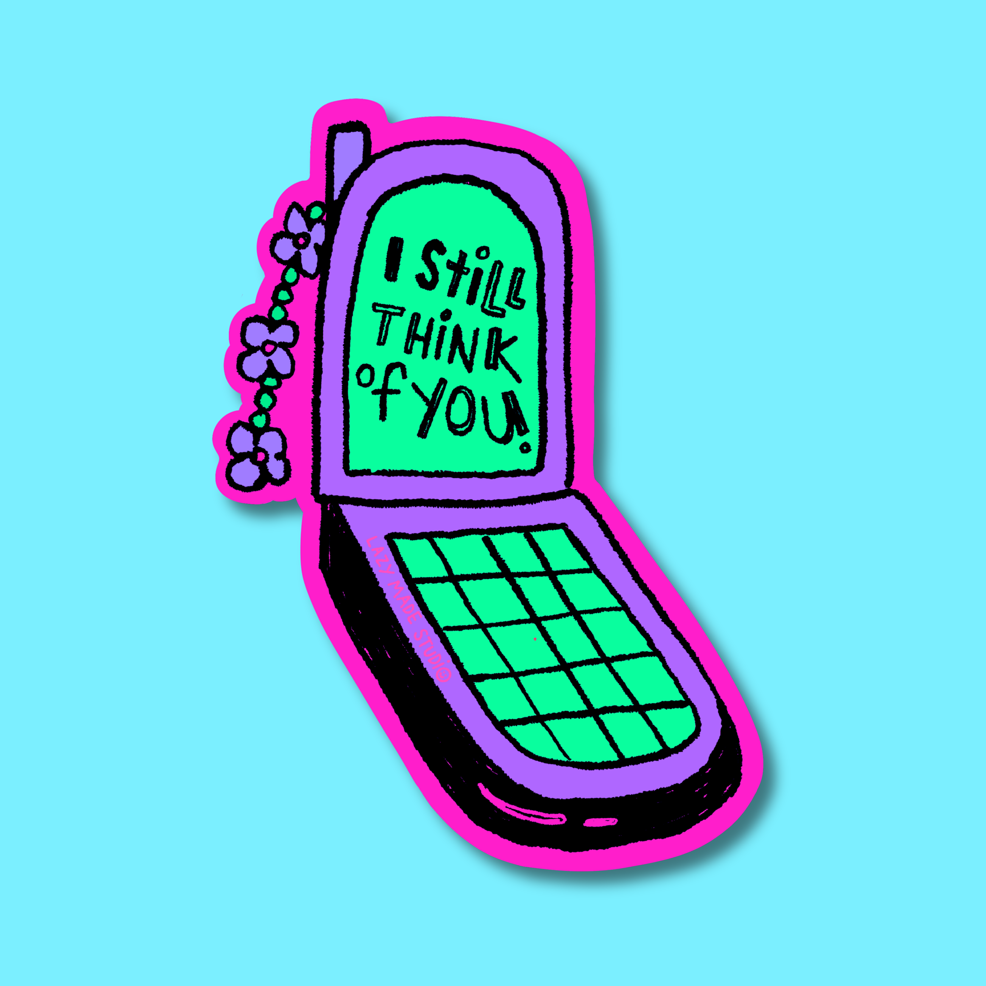 I Still Think of You Retro Phone Waterproof Sticker