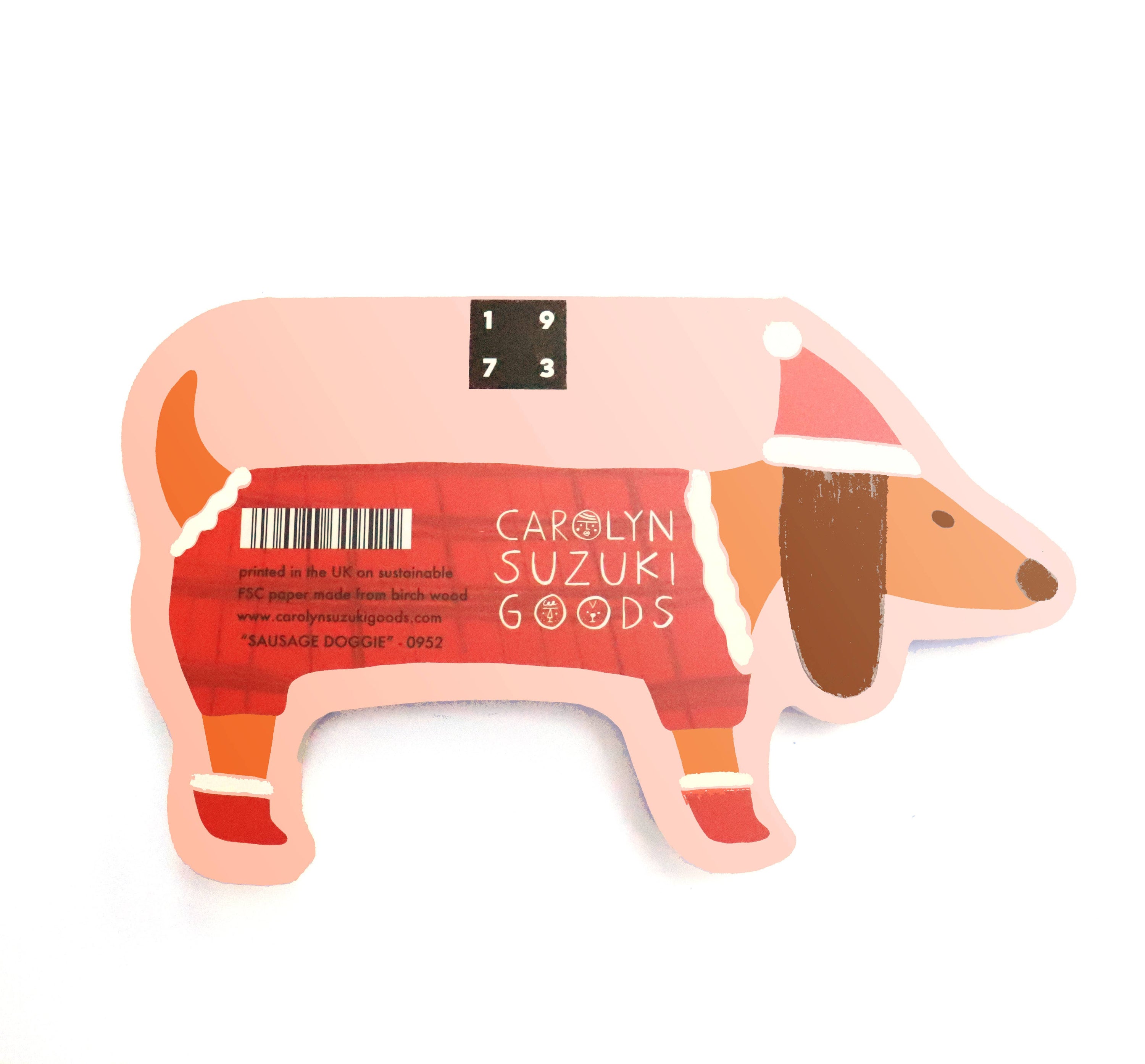 DACHSHUND - Shaped Holiday Card