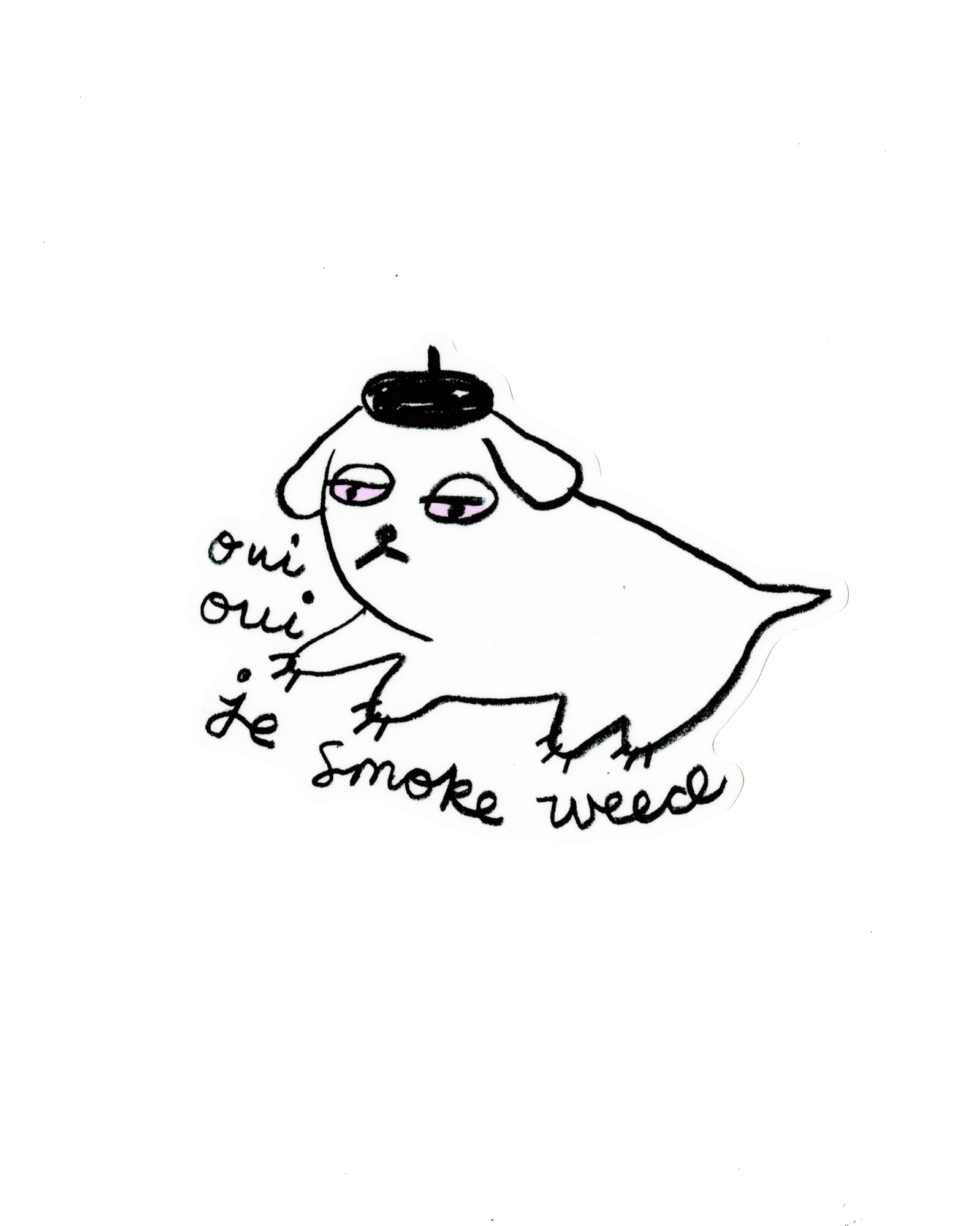 Weed dog sticker