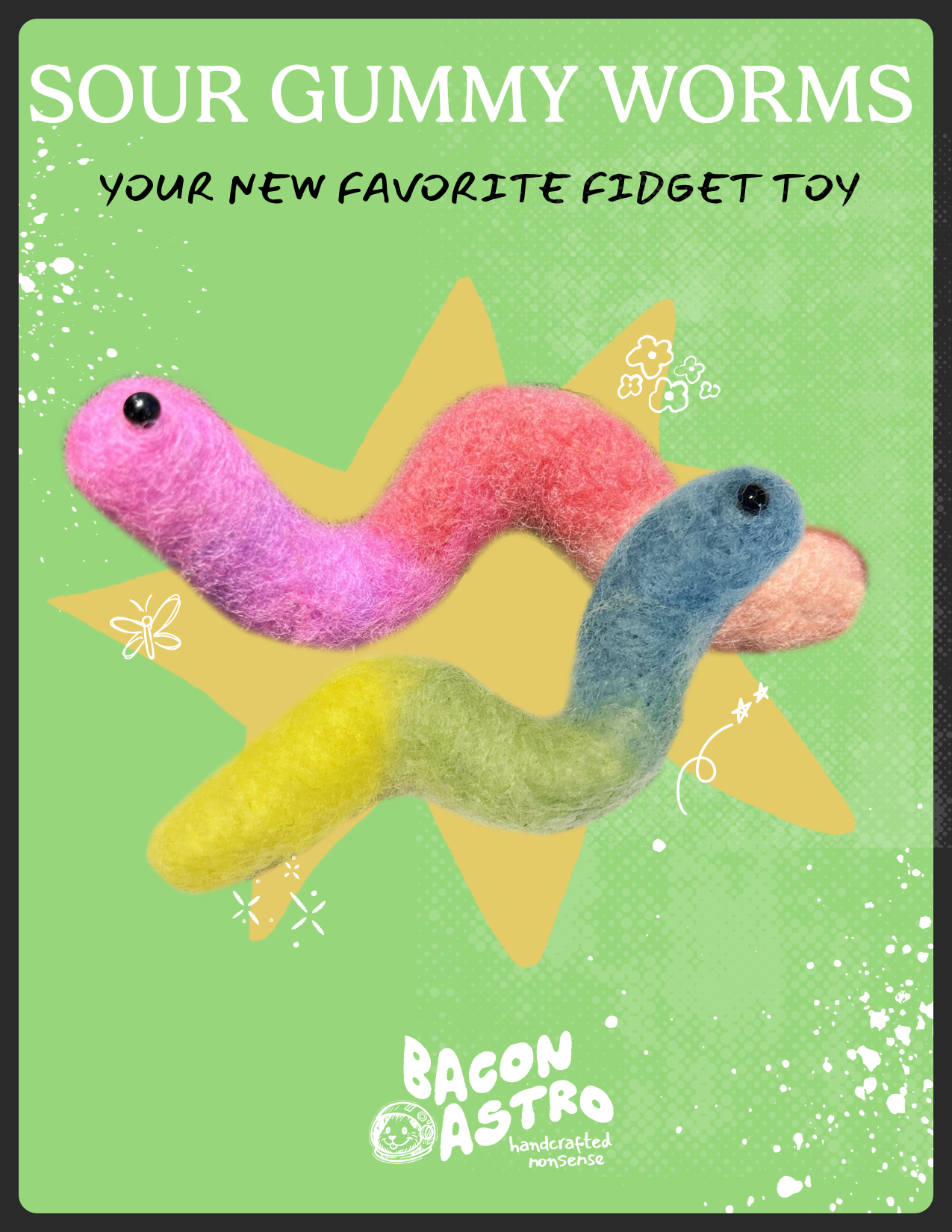 Sour Gummy Worm - Needle Felting Kit