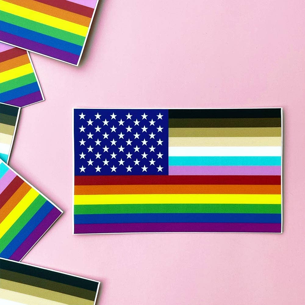 FOR ALL US Flag Sticker