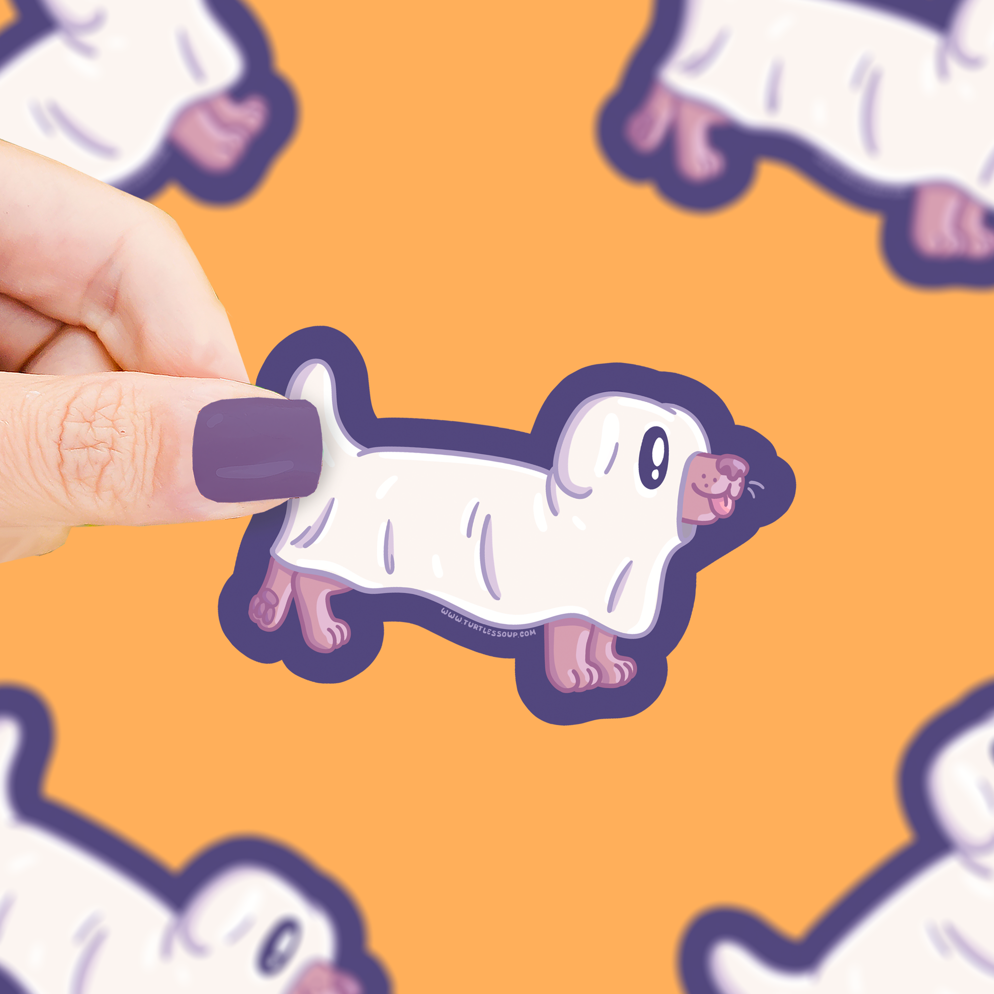 Ghost Puppy, Halloween, Dogs, Cute, Vinyl Sticker