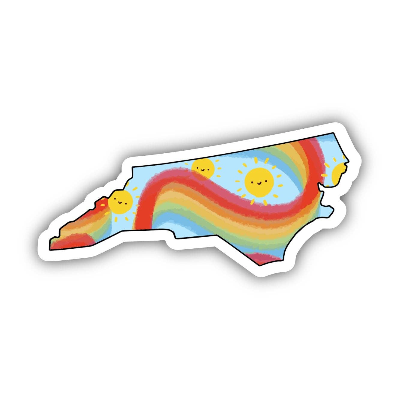 North Carolina Rainbow Fun Sticker