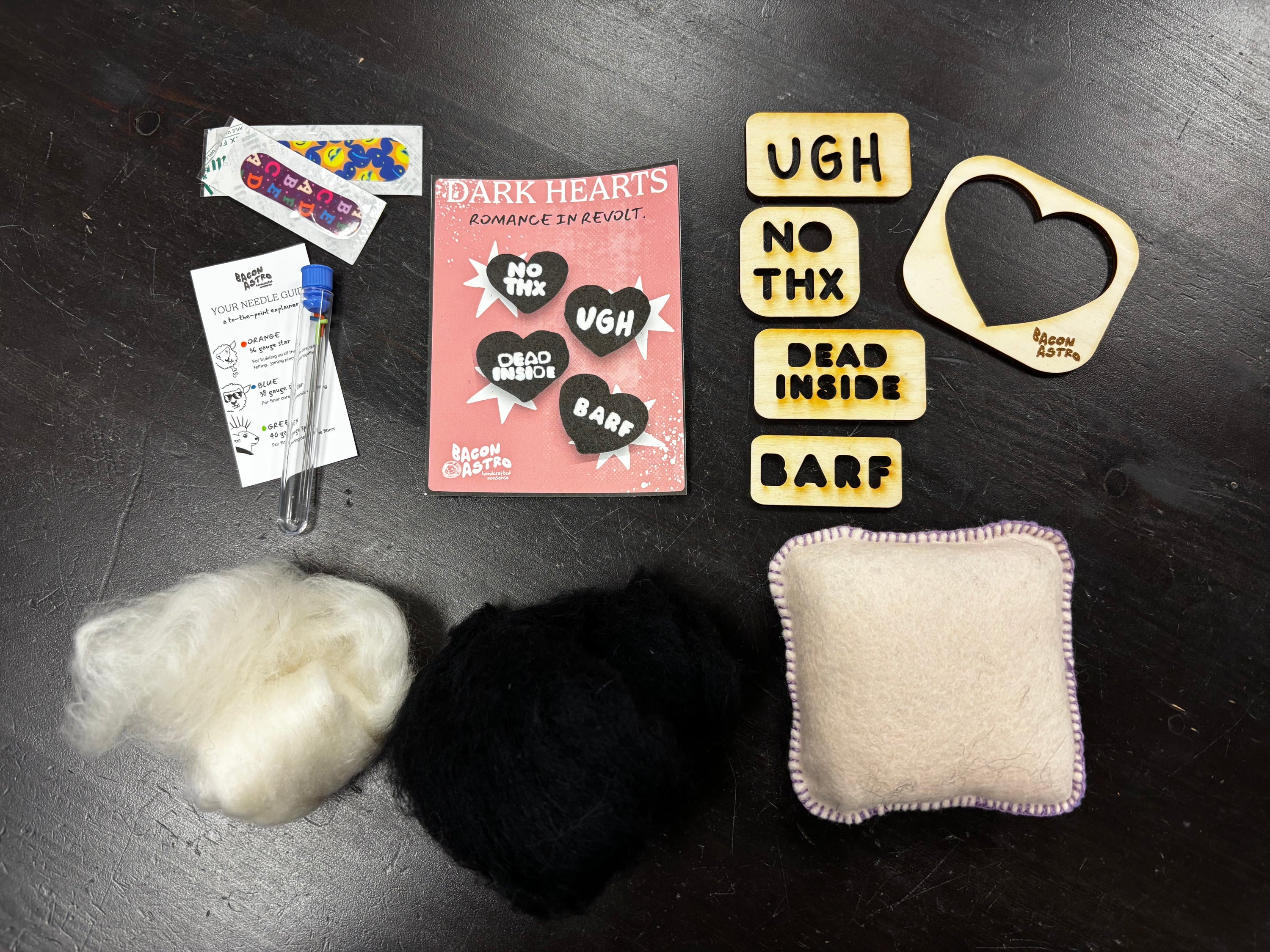 Dark Hearts Needle Felting Kit
