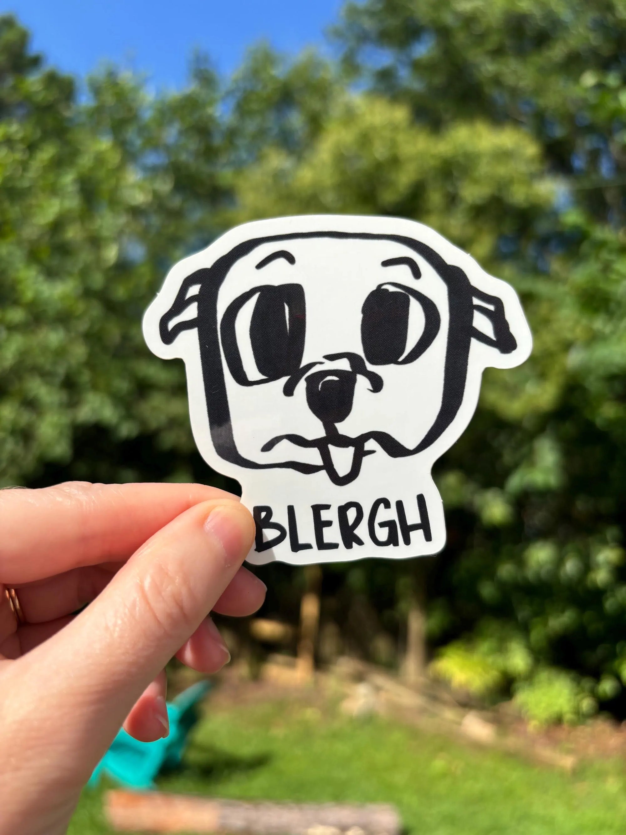 Blergh Dog Sticker | Derpy Small Dog Decal, Silly, Total Nonsense Gift