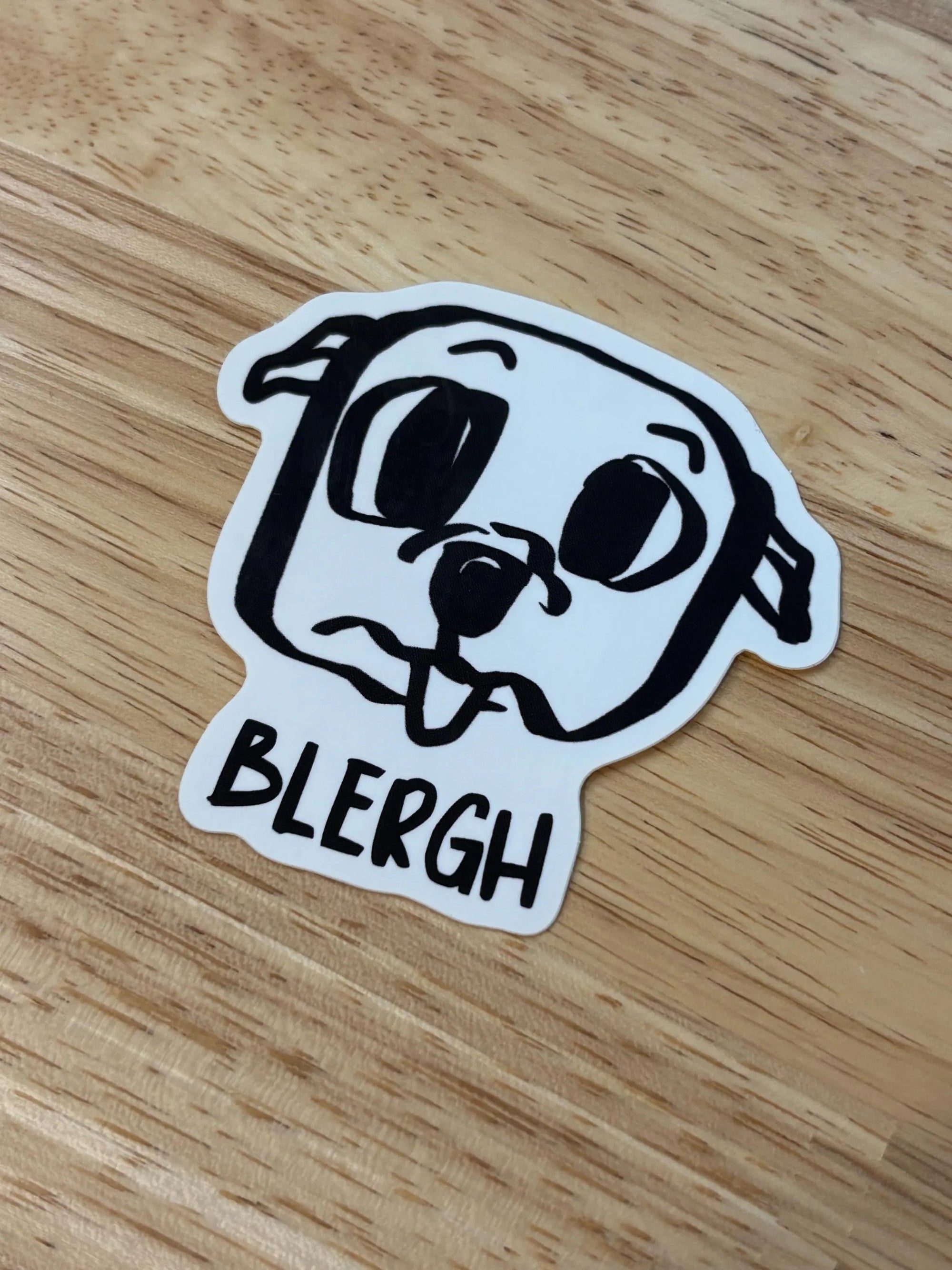 Blergh Dog Sticker | Derpy Small Dog Decal, Silly, Total Nonsense Gift
