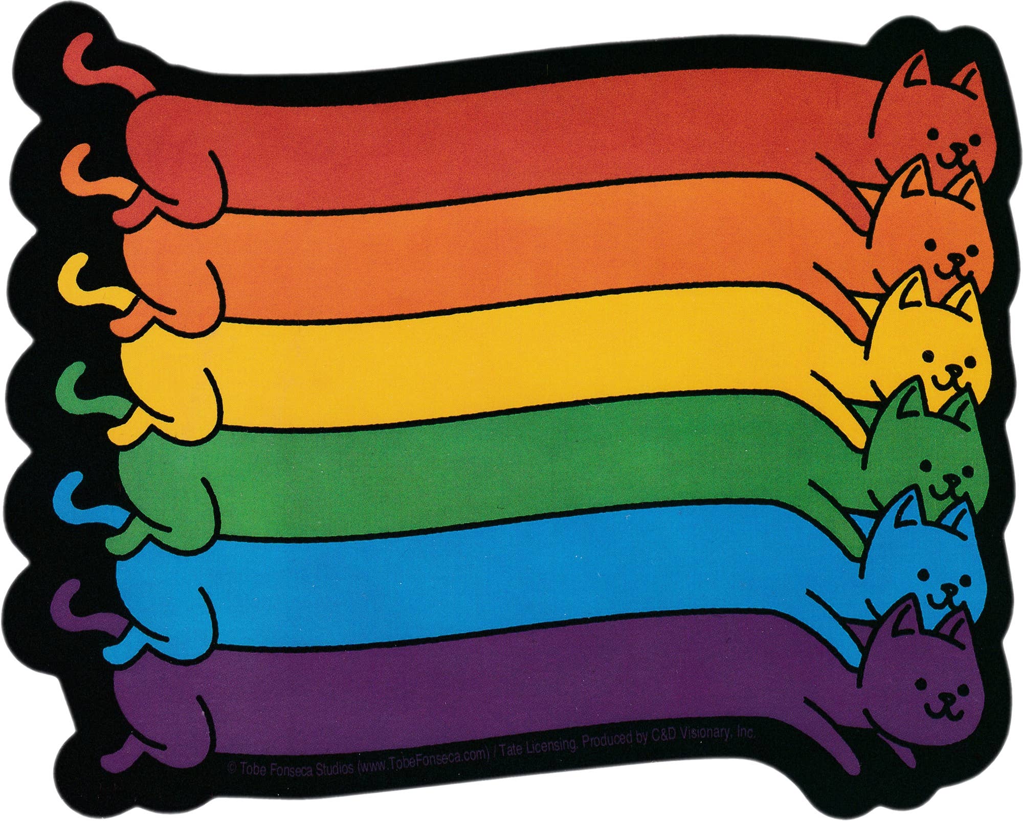 Large Sticker - Long Rainbow Cats