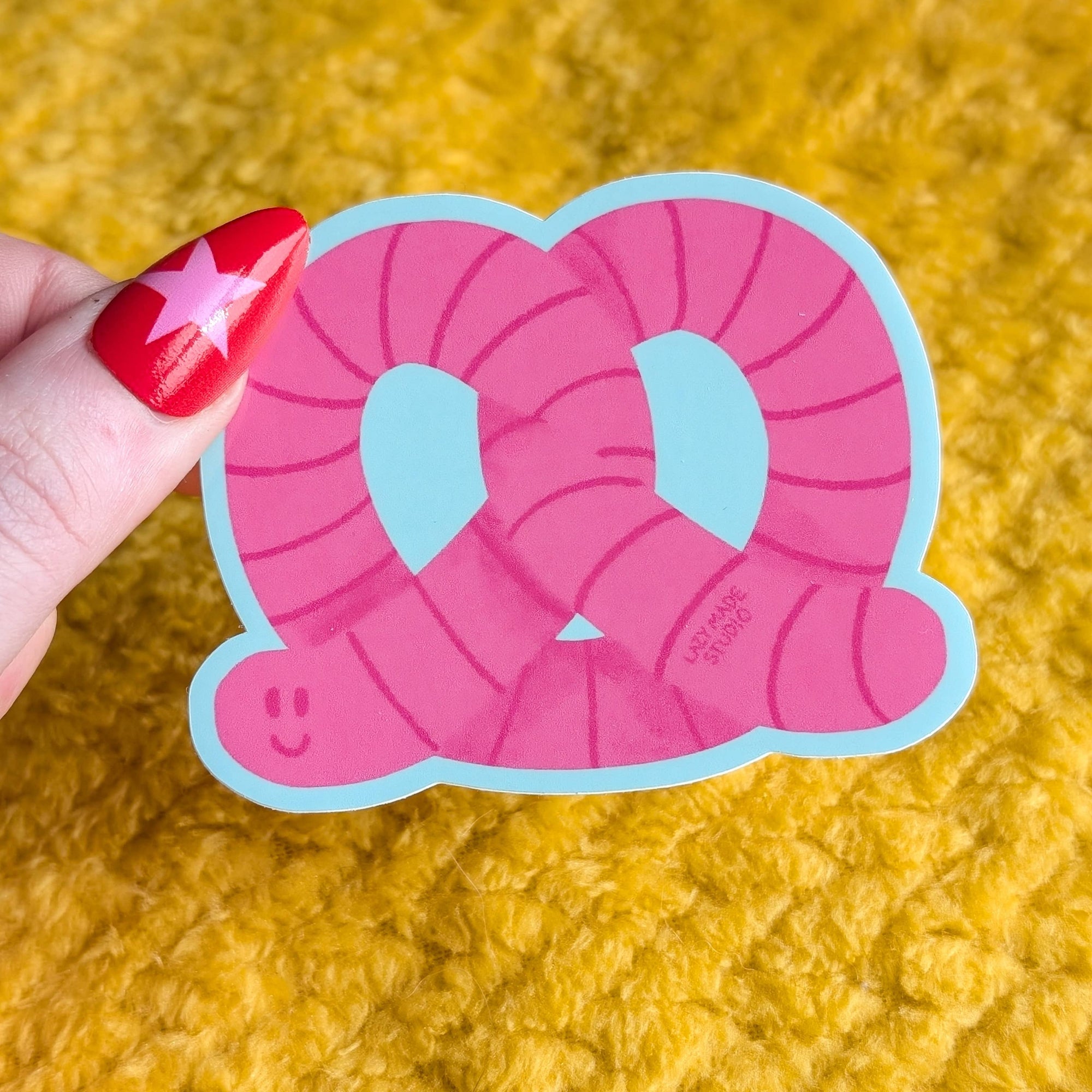 Worm Pretzel Waterproof Sticker
