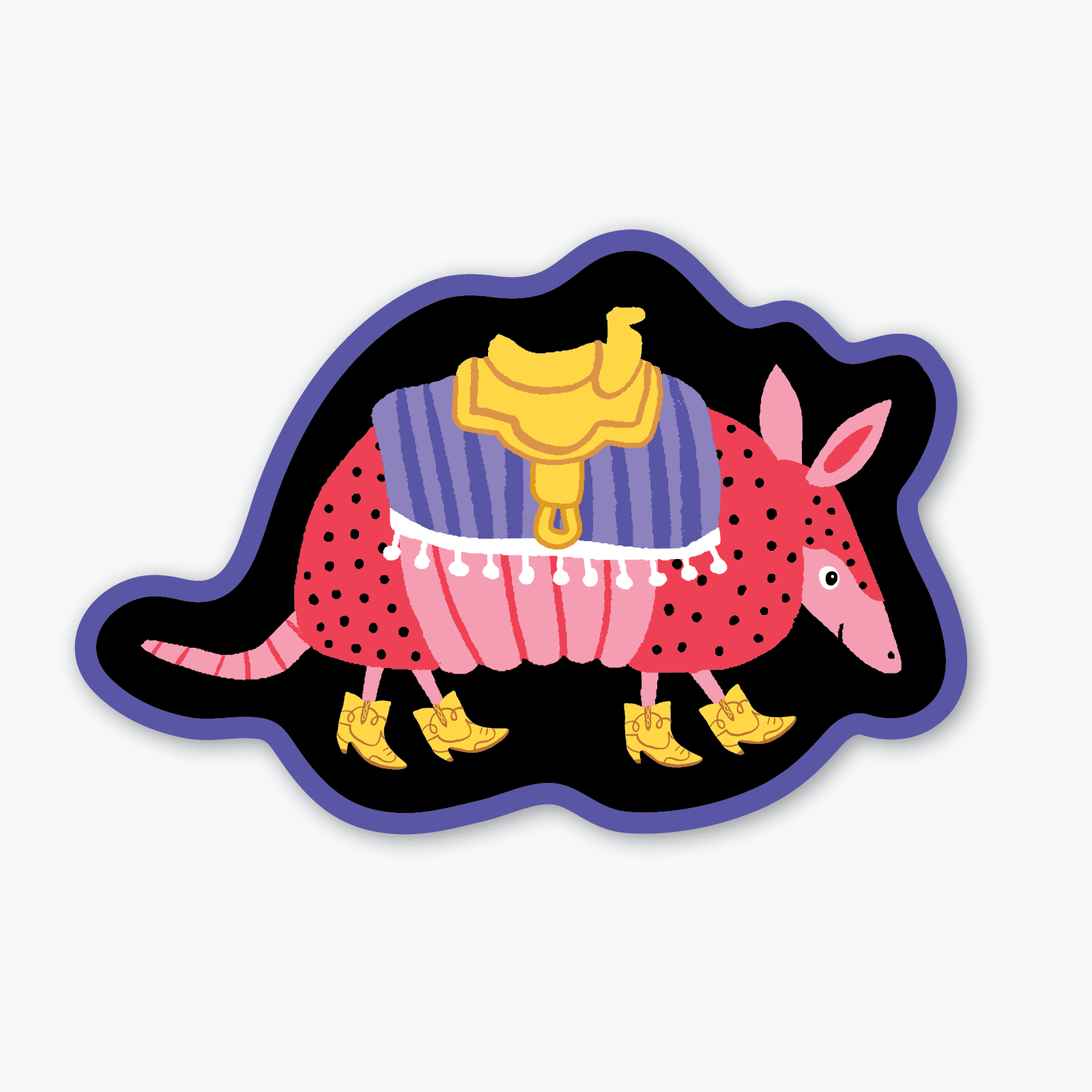 Armadillo in Cowboy Boots Sticker