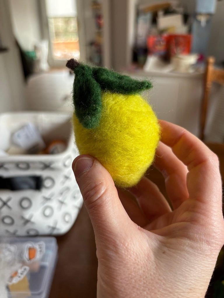 Fuzzy Lemon Pin Cushion