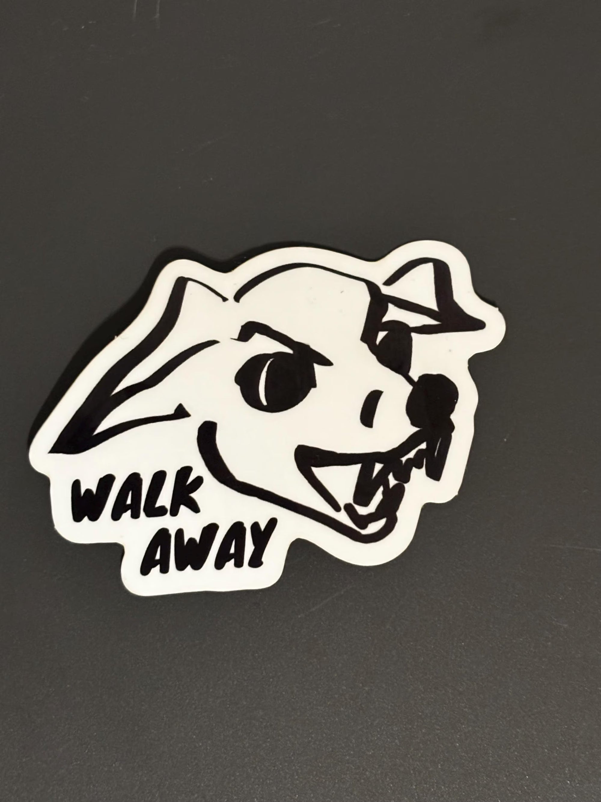 Walk Away Dog Sticker | Angry Small Dog Punk Decal