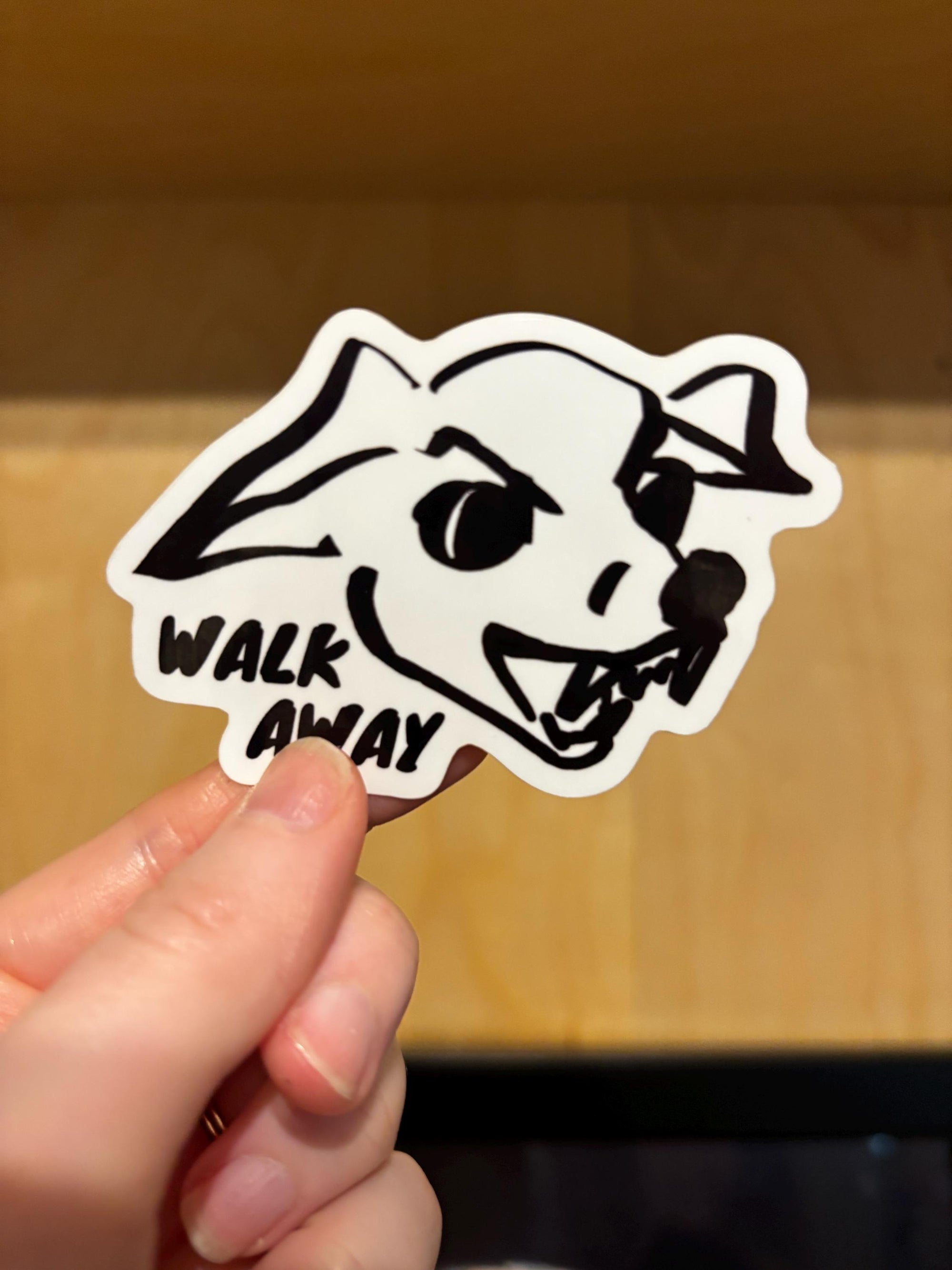 Walk Away Dog Sticker | Angry Small Dog Punk Decal